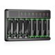 thumbnail image 1 of Cargador de batería rápido universal de 8 ranuras para baterías recargables Aa Aaa Ni-mh Ft, 1 of 5