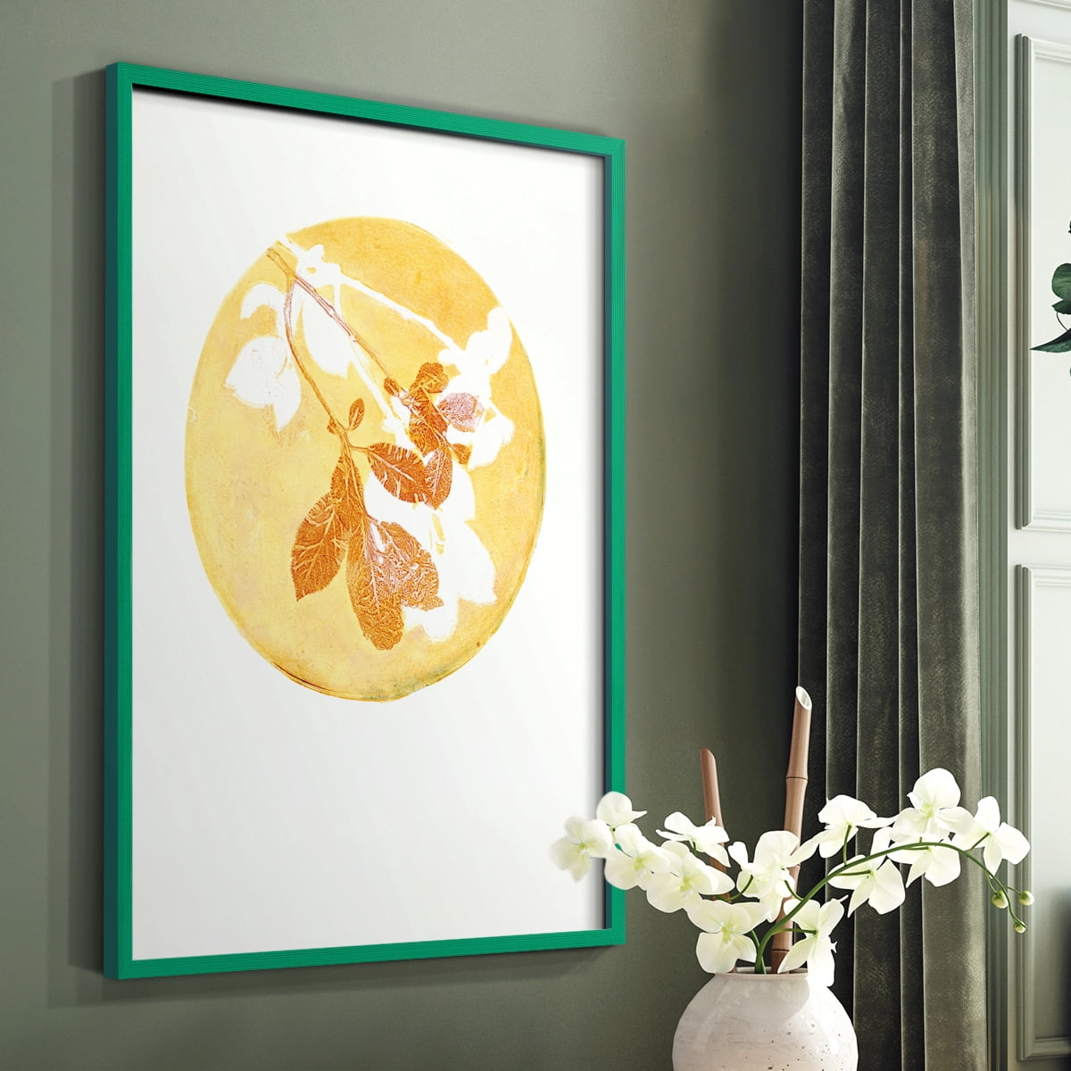 Keep it Simple in Green Solid Wood 8 x 10 Framed Print