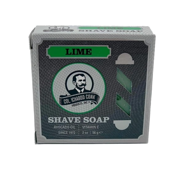 Col. Conk Men’s Shaving Soap, Moisturizing Shave Soap with Vitamin E and Shea Butter, Lime, 2 oz