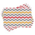 thumbnail image 1 of Ambesonne Colorful Place Mats Set of 4, Abstract Retro Chevron, Standard Size, Grey Marigold Red, 1 of 6