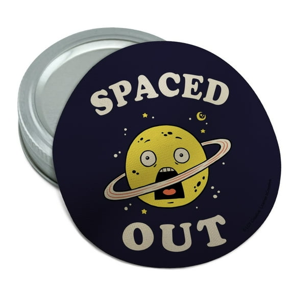Spaced Out Planet Saturn Funny Humor Round Rubber Non-Slip Jar Gripper Lid Opener