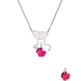 thumbnail image 2 of Delight Jewelry Resin Hot Pink Flamingo Silvertone Dream Big Pendant Necklace, 25", 2 of 4