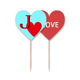 thumbnail image 1 of Jack el corazón. Póker. Palillos de dientes bandera etiqueta de amor selección de pastelitos, 1 of 4