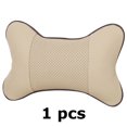 thumbnail image 3 of Almohada para El Cuello Del Coche Almohada Hueso para El Coche Almohada Interior para El Coche para Las Estaciones Reposacabezas PU para El Coche (Beige), 3 of 9