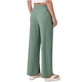 thumbnail image 3 of Juslio Womens Linen Pants High Waist Side Opening Plus Size Elastic Waist Linen with Pockets Straight Leg Pants 3XL, 3 of 9