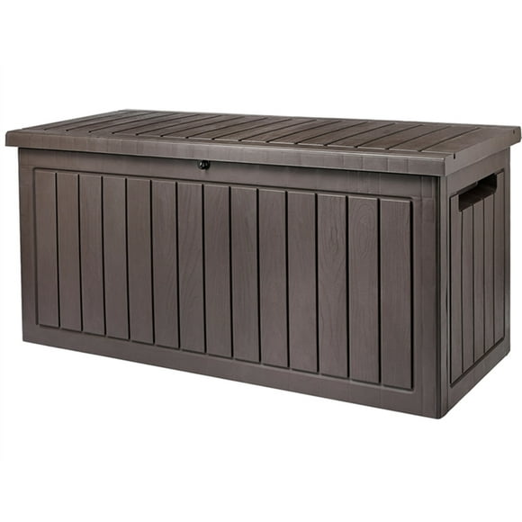 80 Gal Outdoor Deck Box Container,  Patio Deck Storage Box with Lockable Lid and Side Handles for Patio Outdoor Furniture (302L)