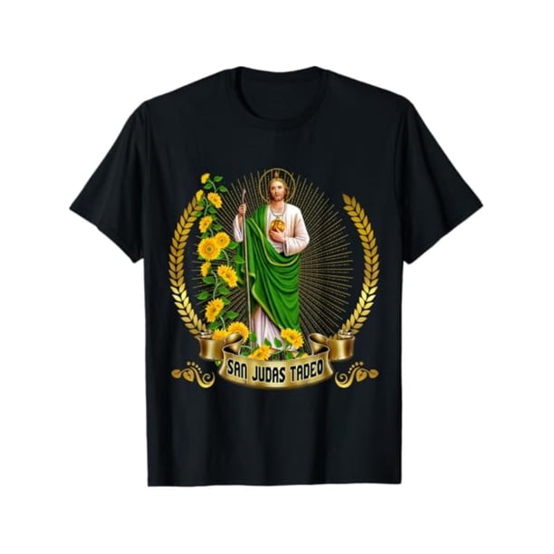 Camiseta de cuello redondo San Judas de Tadeo: Defensor de las Causas Perdidas de México Camiseta 100% Algodón