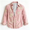 thumbnail image 5 of Men's 70s Retro Floral Long Sleeve Shirt Bohemian Loose Casual Hippie Top Vacation Holiday Travel Blouse, 5 of 5