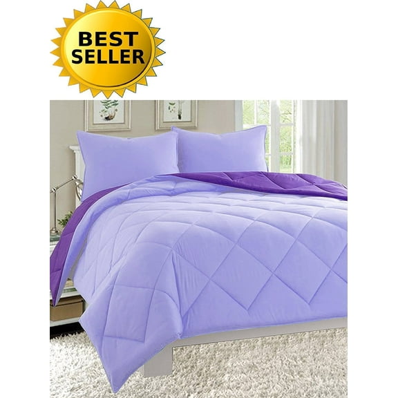 Down Alternative 3pc Comforter Set-Full/Queen, Lilac/Purple