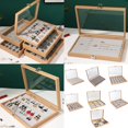 thumbnail image 2 of YIEMEEN Jewelry Organizers Tray Wood with Clear Glass Cover and Compartments for Jewelry Enthusiasts Home Decors and Gift, 2 of 17