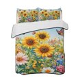 thumbnail image 2 of Spring Yellow Sunflower Queen Size Down Alternative Comforter, Lightweight Comforter Quilt Bedding Set with Pillow Shams Butterfly Floral Daisy Country All Seasons Bed Comforter Duvet Insert 90"x96", 2 of 7