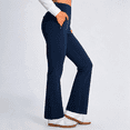 thumbnail image 2 of Feekit Women's Fleece Lined Flare Pants, High Waisted Stretch Casual Pants with Zipper Pockets, Soft Warm Yoga Pants for Everyday Wear, 2 of 9