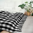 thumbnail image 5 of PAVILIA Plaid Chenille Blanket for Twin Size Bed, Soft Black and White Buffalo Plaid Checkered with Tassel Fringe, Woven Knitted Decorative Blanket for Sofa Couch Living Room Decor, Twin 60x80, 5 of 7