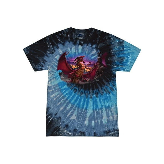 Wild Bobby, Awaken the Dragon Mythical Medieval Beast, Pop Culture, Tie-Dye Tees, Evening Sky, Large