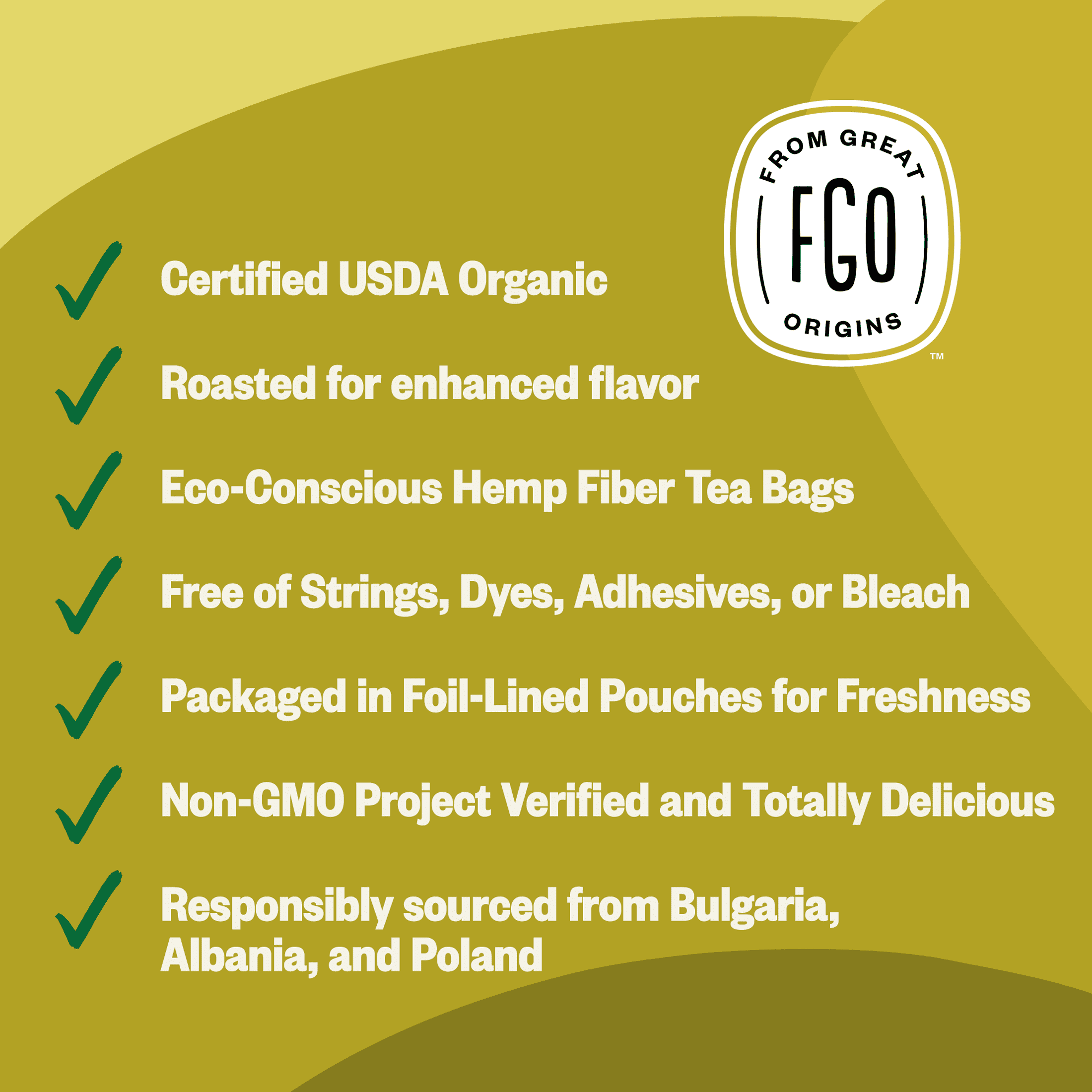FGO Dandelion Root Tea, Organic, 20 Count