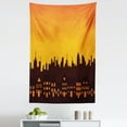 thumbnail image 1 of Sunset Tapestry, Cityscape Illustration of Buildings Big City Scenery Dusk Evening Time Print, Fabric Wall Hanging Decor for Bedroom Living Room Dorm, 5 Sizes, Orange Seal Brown, by Ambesonne, 1 of 1