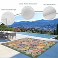 thumbnail image 3 of Green Boho Flower Outdoor Rug for Patio/Deck/Porch, Non-Slip Large Area Rug 6 x 9 Ft, Spring Watercolor Country Floral Plant Indoor Outdoor Rugs Washable Area Rugs, Camping Rug Carpet Runner, 3 of 8