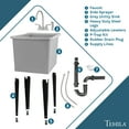 thumbnail image 5 of TEHILA Space Saver 16 Gallon Grey Utility Sink with Stainless Finish Faucet & Side-Sprayer, 5 of 9