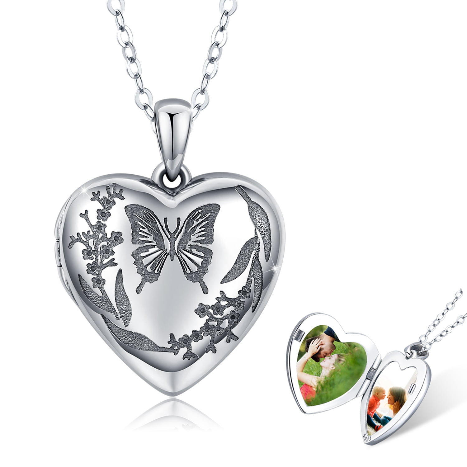Lovely 925 silver butterfly pendant and chain in gift box great birthday or mother's day gift idea
