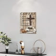 thumbnail image 3 of Christian Coffee Wall Art Coffee Bean Cross Pictures Wall Decor Rustic Kitchen Christ Coffee Painting Canvas Prints Inspirational Framed Modern Artwork Home Kitchen Dining Room Cafe Decor 12"x16", 3 of 6