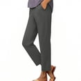 thumbnail image 5 of BOMYJESK Golf Pants Women Business Casual Work Travel Pant Stretchy 7/8 High Waisted Ankle Pant Lightweight Athletic Summer Pant Dark Gray M, 5 of 7