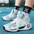 thumbnail image 5 of Kids Basketball Shoes Boys Girls High Top Sneakers Comfy Breathable Outdoor Cushioning Athletic Shoes for Training Running, 5 of 7