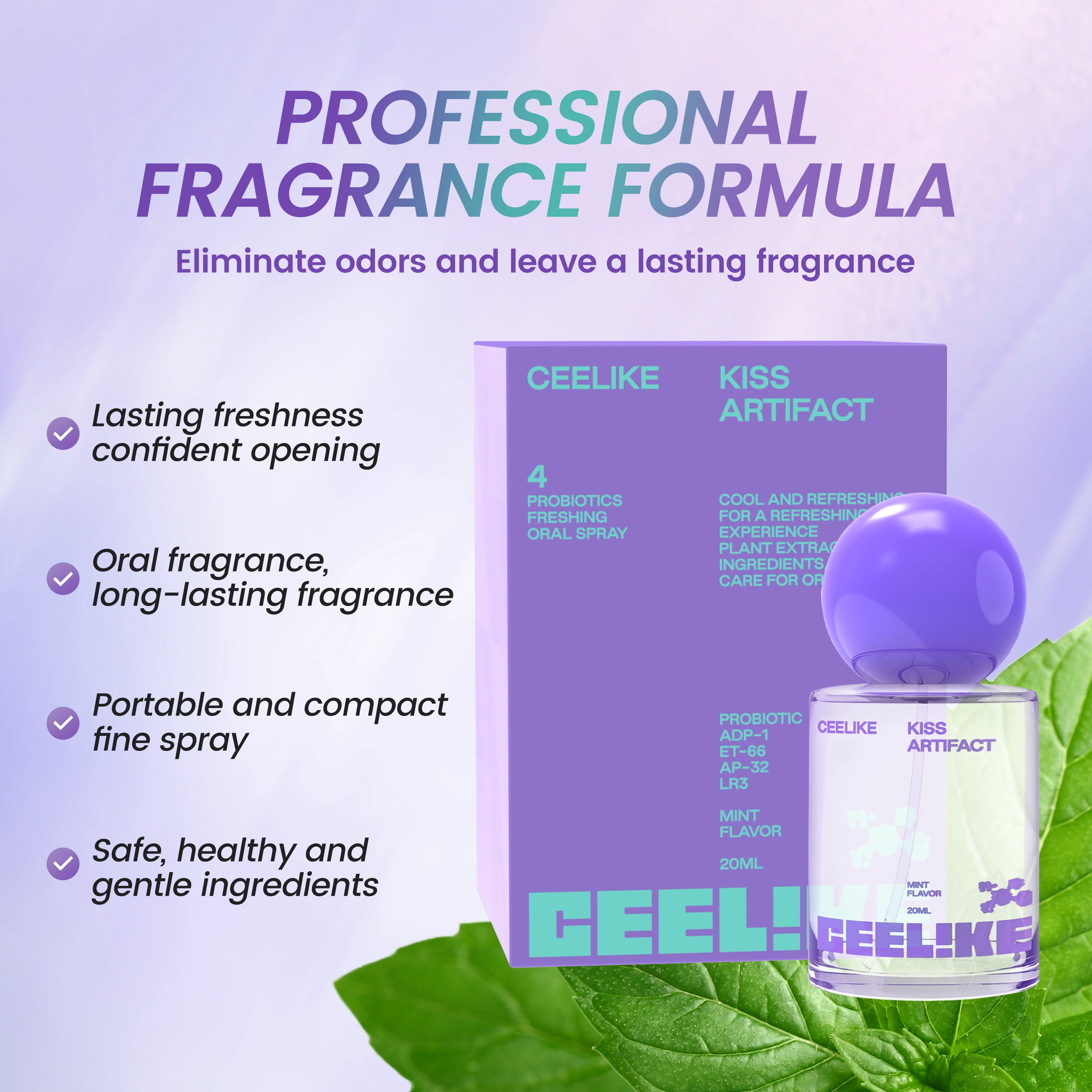 CEELIKE Oral Spray – Fresh Breath, Dual Cooling Experience & Convenient On-the-Go Design – Perfect for Freshening Breath Anywhere, Anytime (2 count)