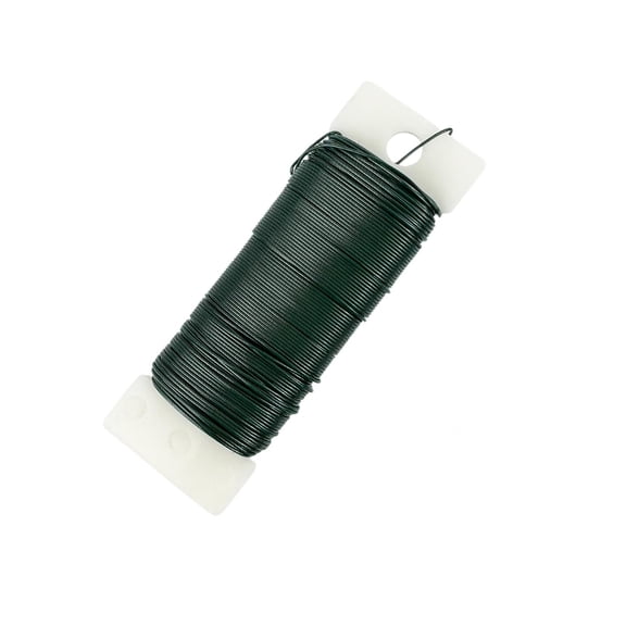 ZHZFKQ 22 Gauge Green Floral Wire - 1 Pack (115 Ft / 35 Meters) | Flexible Paddle Wire with Cutter for Christmas Tree, Diy Crafts, Garland, Wreath Making & Floral Flower Arrangements