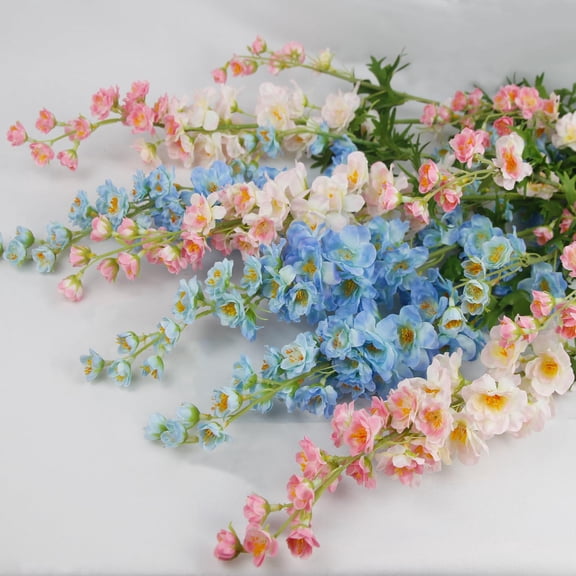 Delphinium Artificial Flowers Silk Larkspur Flowers Artificial Snapdragon Flower Stems Faux Bouquets for Tall Vase Floral Arrangements Home Outdoor Wedding Decor