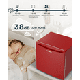 thumbnail image 4 of Upstreman 1.7 Cu ft Mini Fridge with Freezer Single Door Compact Refrigerator, Low Noise, Energy Saving, Adjustable Temperature, Reversible Door, for Home Office Dorm, Red FR17, 4 of 12