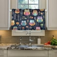 thumbnail image 5 of FREEAMG 36 Inch Length Kitchen Curtains Cute Owls 2 Panels Half Window Sheer Curtains Rod Pocket Farmhouse Short Drapes for Bathroom Cafe Basement, 5 of 7