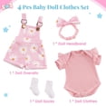 thumbnail image 3 of Conjunto de Ropa para Muñecas BABESIDE Overol Floral Rosa para Muñecas de 43-56 cm, 3 of 7