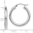 thumbnail image 4 of 14K White Gold Jbsp's Polished Hoop Earrings (26 X 25) Made In Peru 96h, 4 of 5