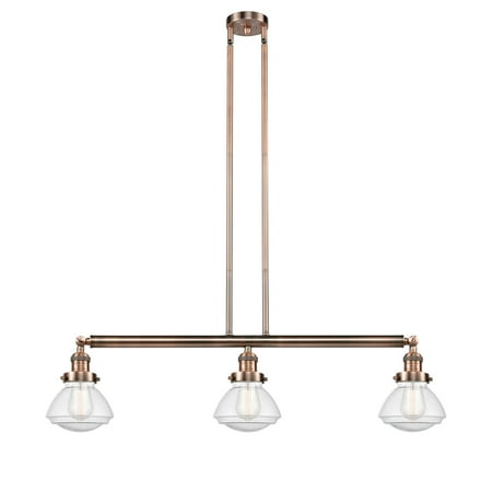 

Innovations Lighting 213-S Olean Olean 3 Light 39 Wide Linear Chandelier - Copper