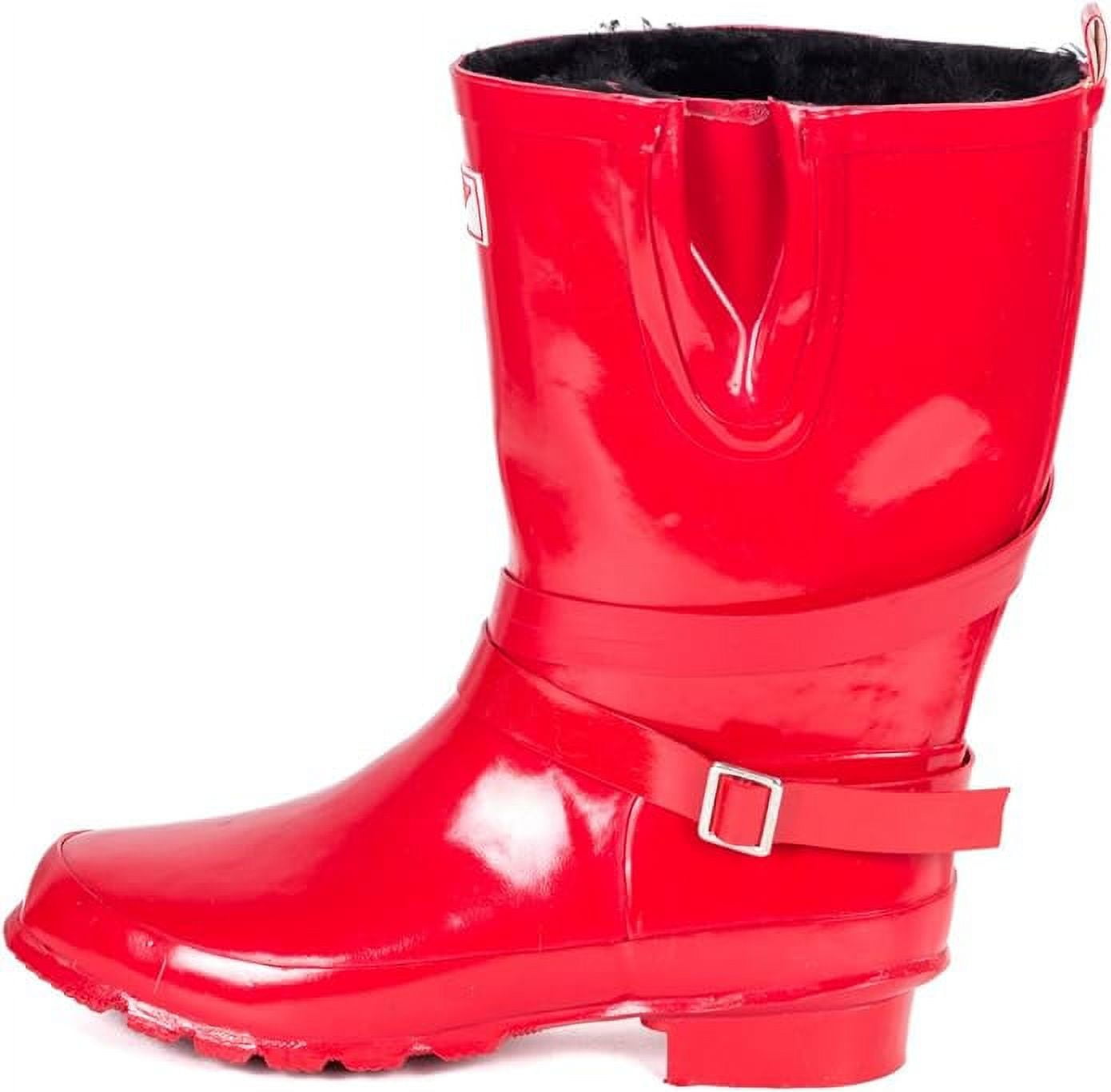 Forever Young Women's Short Strapped with Buckle Rain Boot