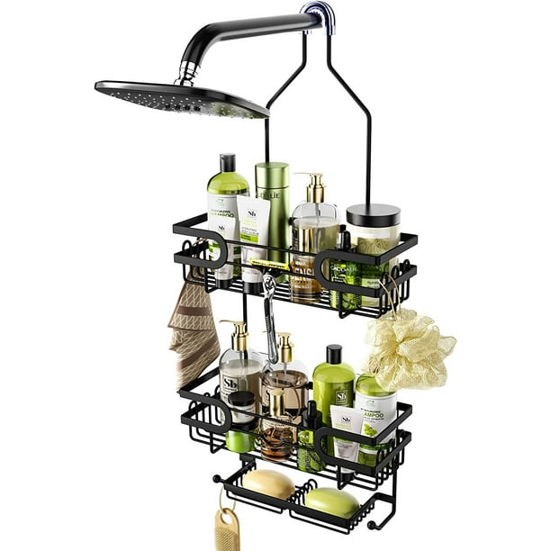 HapiRm Hanging Shower Caddy with Two Soap Holders, Rustproof