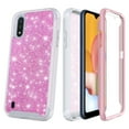 thumbnail image 4 of Value Pack and for Samsung Galaxy A01 015 Case Phone Case Dual Layer Glitter Full-Body Rugged Clear Back Case Drop Resistant Shockproof Case with Built In Screen Protector (Pink), 4 of 4
