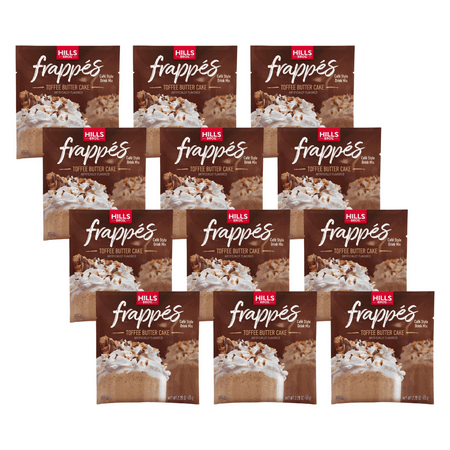 Hills Bros. Frappés, Toffee Butter Cake Drink Mix, (2.3 oz Packets) – Gluten Free, Kosher Certified, Easy to Make, Rich and Delectable (Pack - 12)