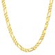 thumbnail image 1 of Collar de cadena PROSTEEL de 5 mm Fígaro Sólido Plata de Ley 925 chapado en Oro 24 Pulgadas, 1 of 6