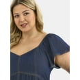 thumbnail image 3 of Terra & Sky Women's Plus Flutter Sleeve Midi Tiered Dress, Sizes 0X-5X, 3 of 4