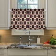 thumbnail image 2 of Yayeee Kitchen Curtains Tier Pair Light Filtering 27"x24" Rod Pocket Short Cafe Window Panel, Checkered Stars Pattern, 2 of 7