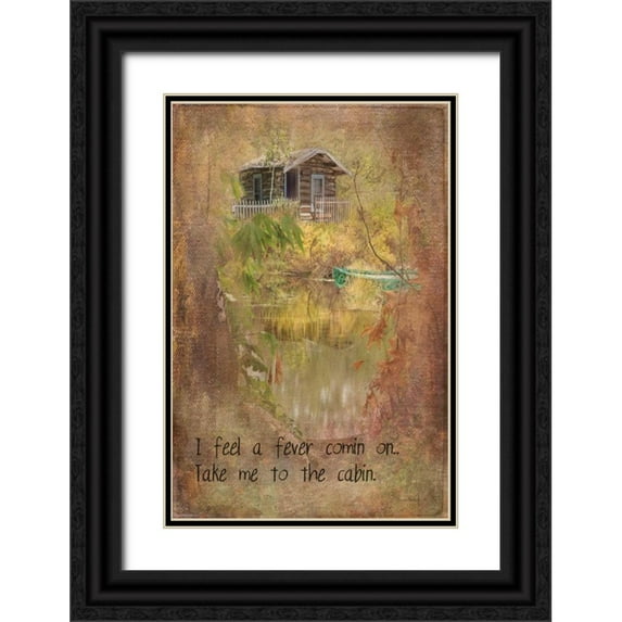 Murdock, Ramona 13x18 Black Ornate Wood Framed with Double Matting Museum Art Print Titled - Take Me to the Cabin