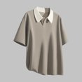 thumbnail image 4 of hoksml Men Plus Size T Shirt Top Big And Tall Polo Shirts Solid Color Collared Colour Blocking Collar Athletic Short Sleeve Casual Loose Tee Shirts, 4 of 6