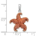 thumbnail image 3 of Finest Gold Sterling Silver Polished Enameled Orange Starfish Pendant, 3 of 3