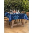 thumbnail image 3 of Outdoor Tablecloth with Umbrella Hole for Patio/Picnic/Party/Camping, Coastal Corals Waterproof Table Cloth Rectangle Table Cover Washable, Nautical Jellyfish Navy Purple Polka Dots (60"x 120"), 3 of 9