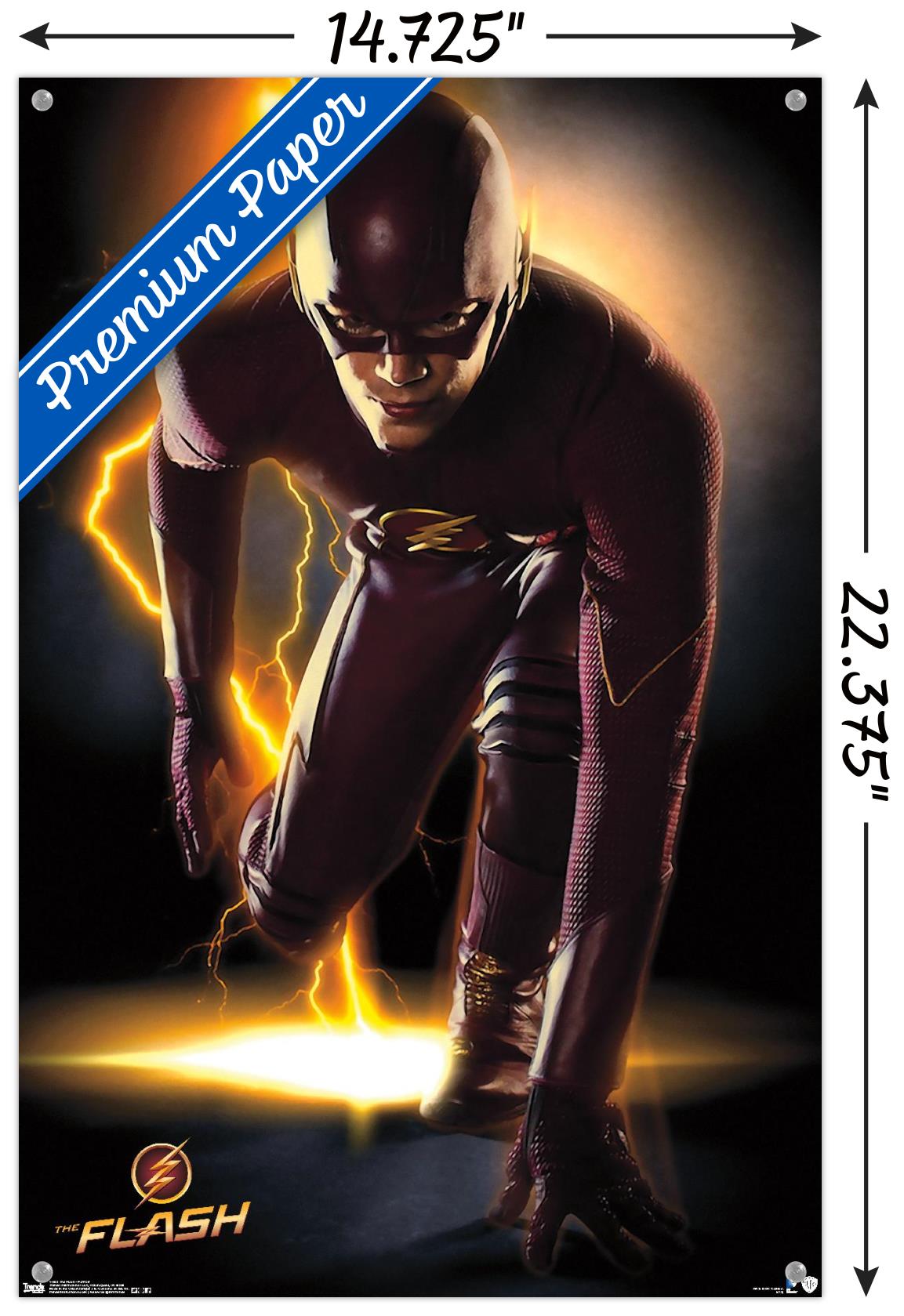 DC Comics TV - The Flash - Portrait Wall Poster with Push Pins, 14.725" x 22.375"