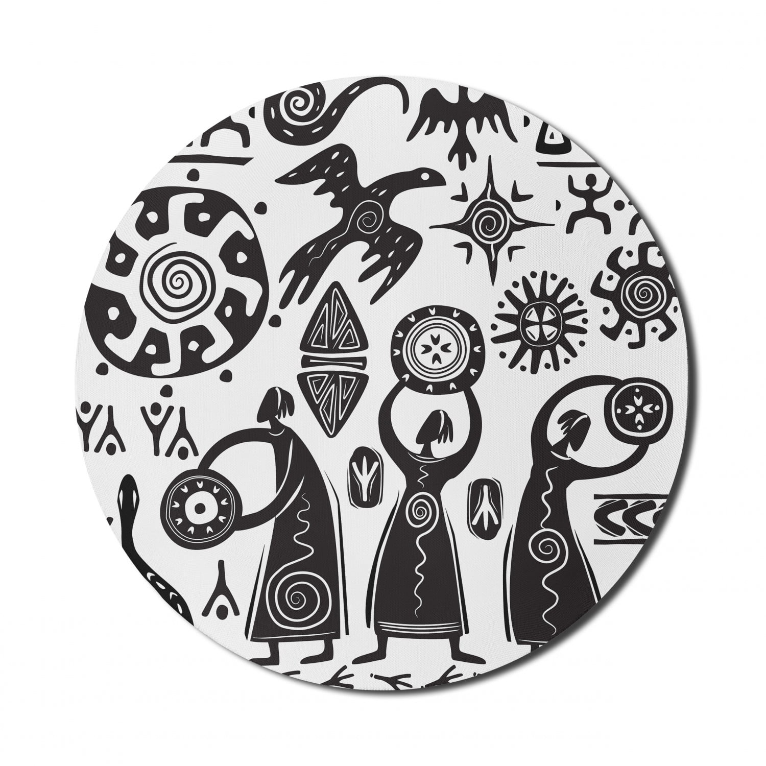 Ambesonne Tribal Computer Mouse Pad, Ethnic Native American Bohemian Style Geometric Funky Forms Pattern, Rectangle Non-Slip Rubber Mousepad X-Large, : Ambesonne Antlers Mouse Pad, Tribal Deer Head Shadow