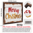 thumbnail image 3 of 2D Flat, 2D FLAT Wall Pediments 8x8inch Wooden Wall Art Sign Rustic Wooden Christmas Sign with Merry Christmas Text, Holiday Home Decor, Festive Farmhouse Style, Indoor Outdoor Use Easy, 3 of 9