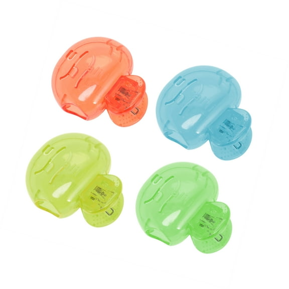 Vocoste 4 Pcs Fish-shaped Toothbrush Covers Plastic Blue Green Red Yellow