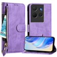 thumbnail image 4 of Étui Portefeuille pour TCL 503 avec Poche à Fermeture Éclair Porte-Cartes Support Sangle de Poignet Étui à Rabat en Cuir Violet, 4 of 5